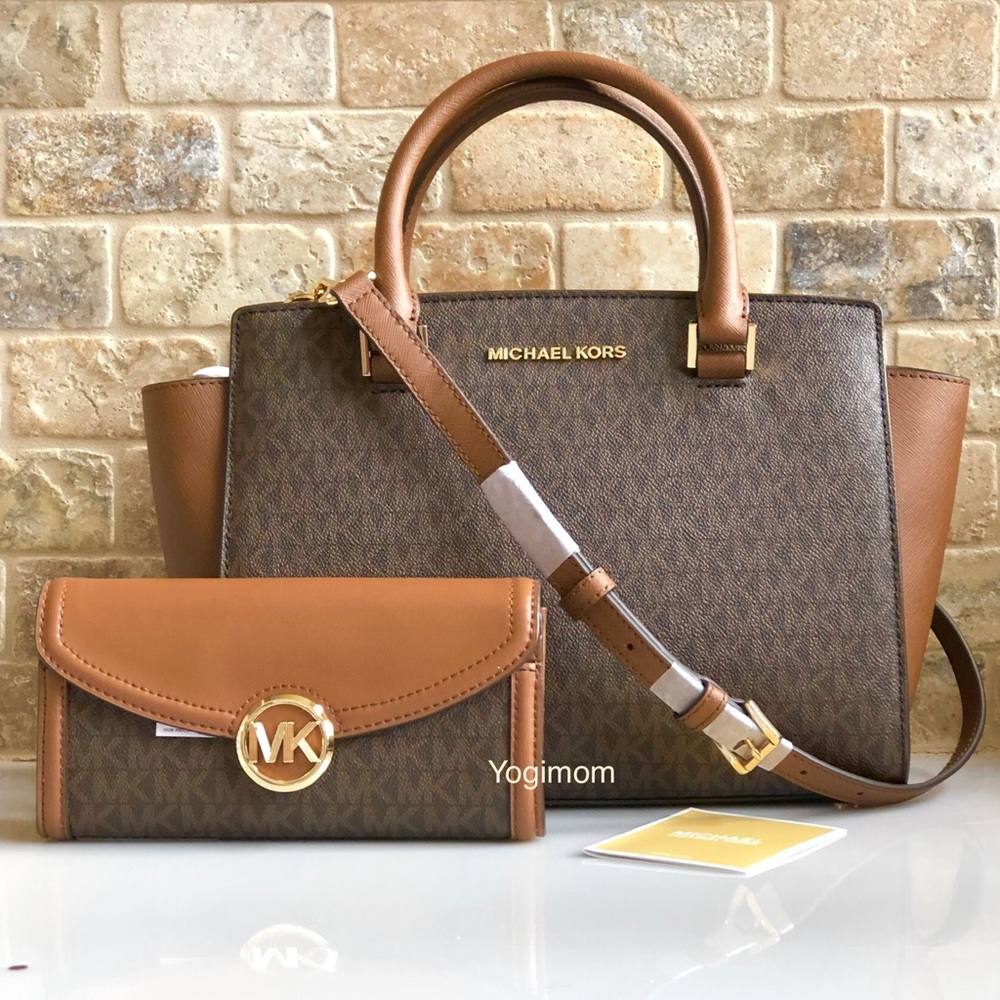 SOLD ON OFFER UP-BUNDLE MICHAEL KORS SELMA SATCHEL CROSSBODY WALLET
